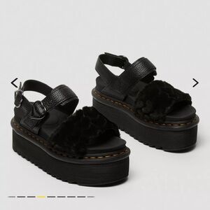 Dr. Martens Voss Fluffy Faux Fur Platform Sandals
